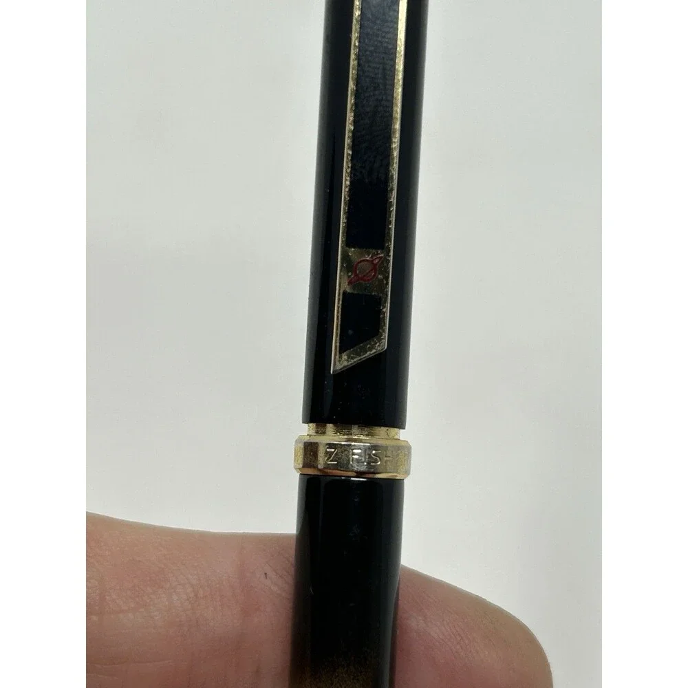 Vintage Fisher Space Pen Black Lacquer Gold Trim Ballpoint Pen PR4F USA Working
